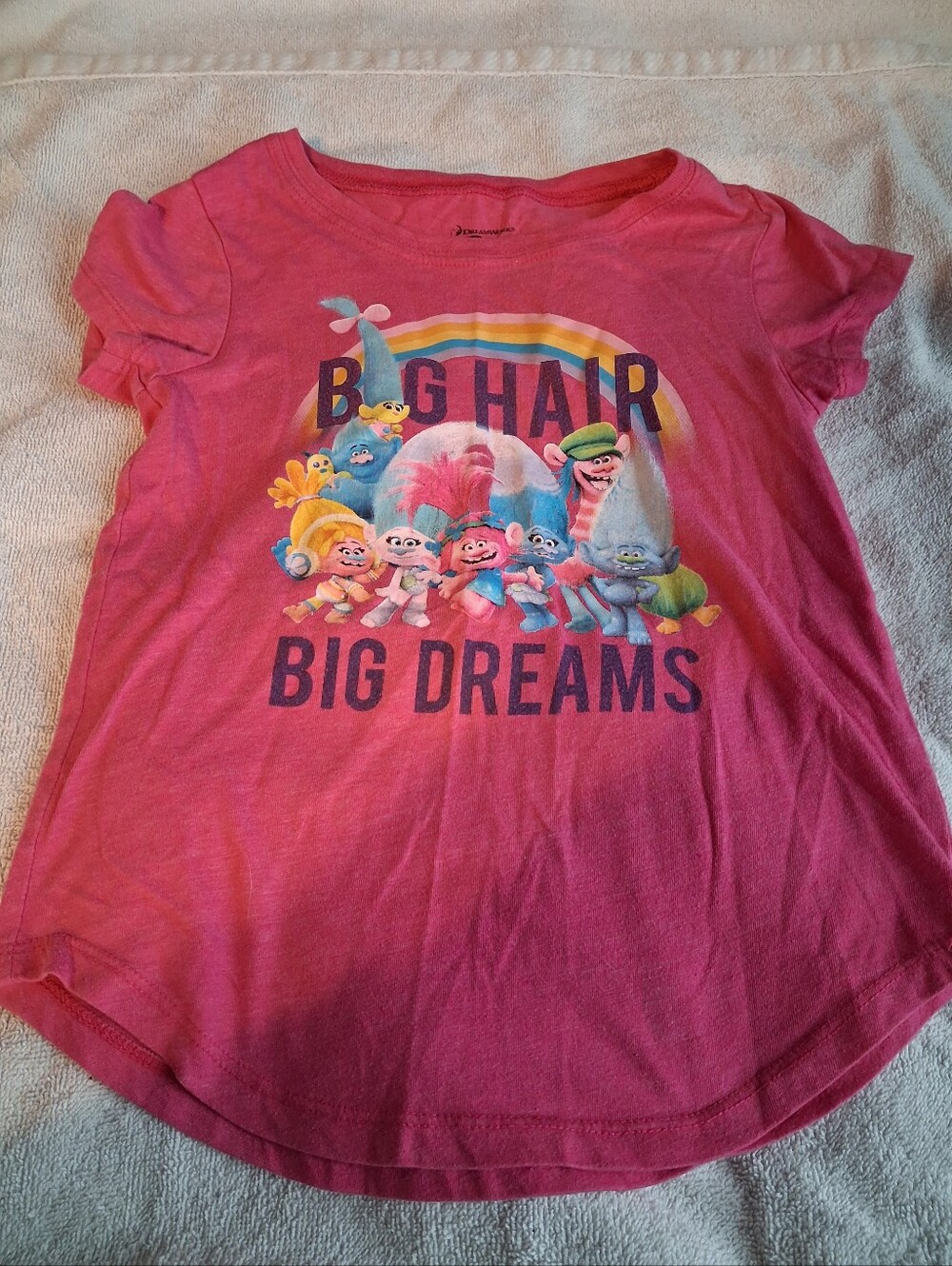 Girls' Pink 'Big Hair Big Dreams' Trolls Graphic Tee